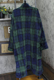 Club Room Mens Plush Plaid Long Robe 10013203600 Blue / Green L/XL
