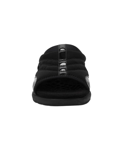 Easy Spirit Traciee Square Toe Casual Flat Sandals Black Patent Multi 7.5WW