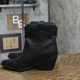 Sun + Stone Womens Brennaa Western Stitching Cowboy Booties Ankle Boots Black 7M