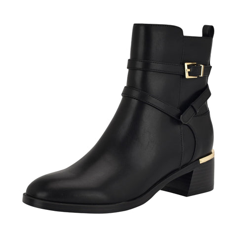 Calvin Klein Womens Buckle Jasen Bootie KCJASEN Black 6.5M