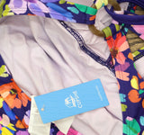 Cupshe Womens Ditsy & Petals Back O-Ring One-Piece Swimsuit Black Multi L