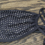 Significant Other Womens Niah Embellished Bikini Top SN2414T-F1 Charcoal Gray 10