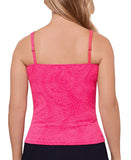 Swim Solutions Paisley-Print Tunnel Tankini Top 807098 Paisley Jaquard Pink 14