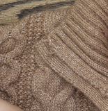 A New Day Long Sleeve Turnover Split Neck Cable Knit Pullover Sweater Brown 1X