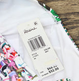 Raisins Juniors Floral-Print Macrame-Back Tankini Swim Top White Multi XS