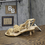 A New Day Womens Esme Floral Crochet Kitten Heels 92979007 Tan Brown 8.5M