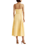 Lauren Ralph Lauren Pleated Belted Midi Party Fit + Flare Dress Yellow  Bloom 12