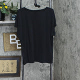 32 Degrees Womens Short Sleeve Mini Ribbed T-Shirt Tee 1763516 Black L