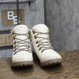 Cliffs By White Mountain Lace-Up Hiker Style Bootie Winter Off White / Fabric 9M