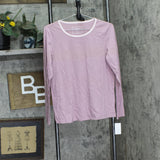 Charter Club Womens Long Sleeve Pajama Shirt Top 100189848MS Feathers Purple S