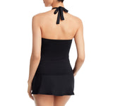 La Blanca Standard Island Goddess Halter Tankini Swimsuit Top Black Noire 12