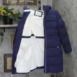 BCBG Girls Big Girls Walker Puffer Hooded Parka Jacket Navy Blue 16