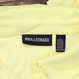 Nina Leonard Tunic Sleeveless Collared Top with Ruffle Hem Lemon Zest Yellow L
