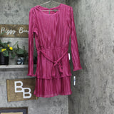 City Studios Juniors Pleated Bell-Sleeve Dress 2389MZ8AT1 Magenta Pink XL