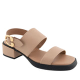 Aerosoles Dual-Strap Heeled Sandal with Buckle DOVE Natural Brown 8.5M