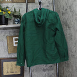 Original Use Mens Hooded Long Sleeve Button-Down Shirt 90756408 Green M