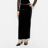 Wild Fable Womens Velour Maxi Skirt 91903306 Black XS