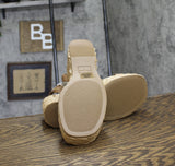Sun + Stone Womens Finnickk Faux Leather Wedge Sandals 10018626200 Tan Brown 9M