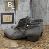 Dunes Womens Kimball Ruched Block Booties 1678ab6664a35b Gray 9M