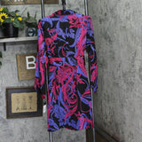 Tahari ASL Womens Printed Tie Front Faux-Wrap Dress DEM643-T4 Black Cobalt 8