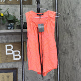 Energie Active Juniors Diana Cowl-Neck Burnout Tank Top Fiery Coral Pink XL