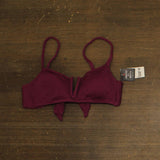 Bar III Pucker Up V-Wire Bralette Bikini Top MBPU25151 Plum Berry Purple S