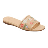 A New Day Womens Elain Floral Embroidered Mesh Slide Sandals Tan Brown 5.5M