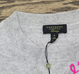 Charter Club Women's Cashmere L'Amour Embroidered Crewneck Sweater Gray M