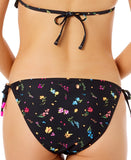 Salt + Cove Juniors Floral Side-Tie Bikini Bottom Swim SC25087B Black Multi M