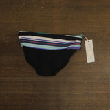 Anne Cole Fold Over Bikini Bottom Barcode Stripe Black XS