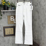 Dkny Jeans White Denim Pocketed Zippered Flare Slim High Waist Jeans E2RK2756