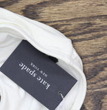 Kate Spade New York Solid Shirred High Waist Swim Bottom Cream Off White M