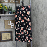 JR Bentley Womens Vintage Rayon Woven A-Line Maxi Skirt Black Floral 10