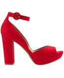 Sun + Stone Womens Reeta Block-Heel Platform Sandals Red 5M