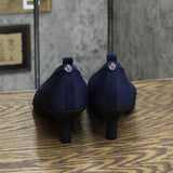 Anne Klein Womens Rebecca Pump Heeled Shoes REBE02F9 Navy Knit Blue 8.5M