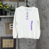 Lucky Brand Womens V-Neck Long Sleeve Sweater 1721756 Marshmallow Off White XS