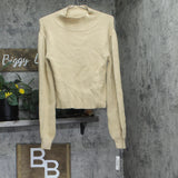 And Now This Mock Neck Balloon Sleeve Ribbed Sweater S700480001 Camel Brown XL