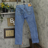 Levi's Womens Upcycle 501 Baggy Straight Leg Crochet Jeans Blue See Measurements