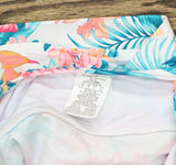 Swim Solutions Crossover Printed Shirred Tankini Swim Top Tropic Twist Multi 14