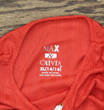 Max and Olivia Pajama Sleep Shirt Pants Headband Set Red Pink Multi XL (14-16)