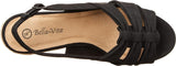 Bella Vita Women's Cheerful Wedge Sandal CHRFL Black Linen Print 8.5M