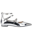 INC International Concepts Womens Valan Triple-Strapped Flats Silver Gray 10M