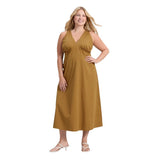 A New Day Womens Open Back Maxi Dress 94439783 Olive Brown XXL