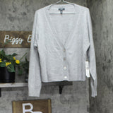 Aqua Womens Button Front Sweater Cashmere V-Neck Cardigan V10337 Light Gray 2XL