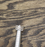 Evening Crystal Criss Cross Ribbon Crossover Ring Silver Gray 5
