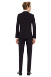 Opposuits Big Boys Slim Fit Solid 3-Piece Suit OSTB-0008 Black Knight 12 Years