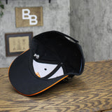 HDS Mens Chain Embroidered Strap Baseball Hat Cap Black / Orange OS