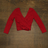 Express Womens Cropped Knit Tie Back Top Red S