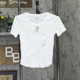 Epic Threads Girls Textured Henley Shirt Top 100201319GK Bright White L (14/16)