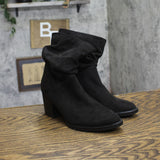 Style & Co Genoviaa Micro Suede Ruched Scrunch Booties 10019687600 Black 6M